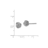 Sterling Silver Love Knot Stud Earrings with Twisted Rope Design for Women