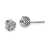 Sterling Silver Love Knot Stud Earrings with Twisted Rope Design for Women