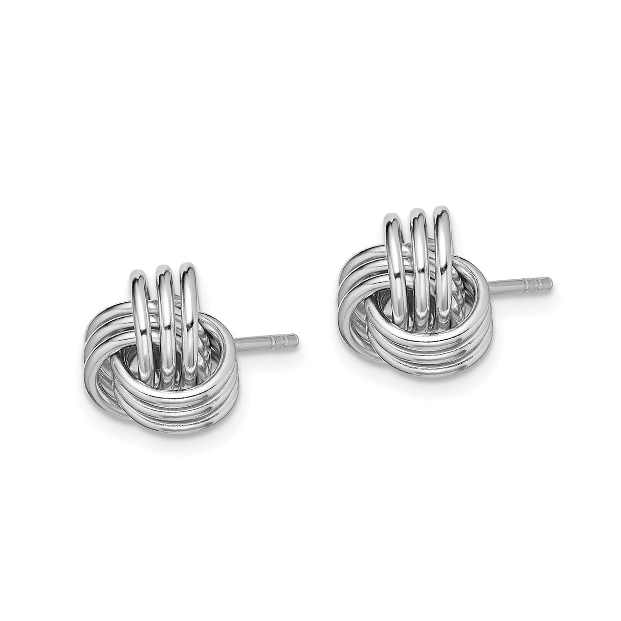 Sterling Silver Love Knot Stud Earrings with Interwoven Knot Design for Women