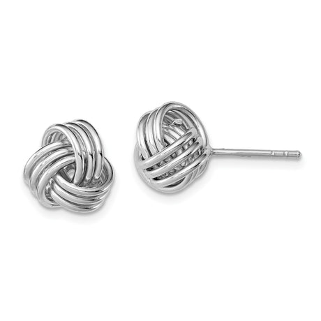 Sterling Silver Love Knot Stud Earrings with Interwoven Knot Design for Women