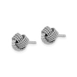 Sterling Silver Love Knot Stud Earrings with Twisted Rope Design for Women