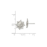 Sterling Silver Sun Face Stud Earrings Radiant Sunburst