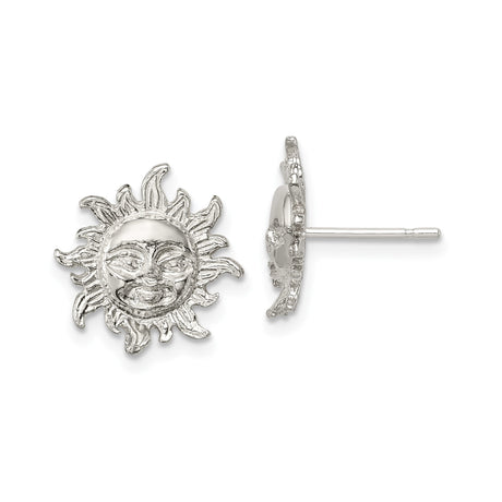 Sterling Silver Sun Face Stud Earrings with Radiant Sunburst Design for Women and Teens, Dainty Celestial Earrings for Everyday Wear, Boho Spiritual Jewelry with Nature-Inspired Symbolic Energy
