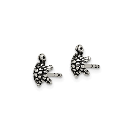 Sterling Silver Turtle Stud Earrings Sea Turtle Motif