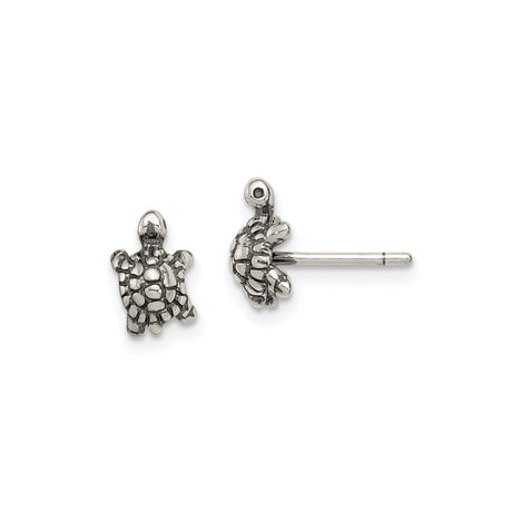 Sterling Silver Turtle Stud Earrings for Women and Girls, Sea Turtle Design Symbolizing Longevity Protection and Endurance, Whimsical Nature Jewelry with Ocean Theme and Animal Motif for Casual Wear