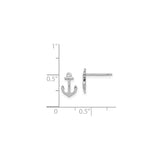 Sterling Silver Anchor Stud Earrings, Nautical Theme Jewelry for Women