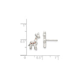 Sterling Silver Giraffe Stud Earrings with Light Pink Enamel, Animal Theme for Girls or Women