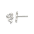 Sterling Silver Snake Stud Earrings with Coiled Serpent Design and Textured Detailing
