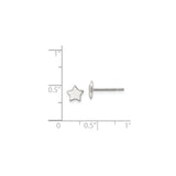 Sterling Silver Star Stud Earrings, Minimalist Five-Point Design for Women and Girls