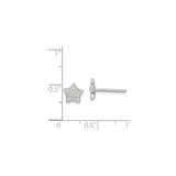 Sterling Silver Star Stud Earrings with Cubic Zirconia, Celestial Minimalist Design for Women