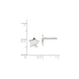 Sterling Silver Star Stud Earrings with Diamond Accent, Minimalist Celestial Design