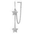 Sterling Silver Dangle Earrings with Delicate Chains and Textured Star Charms