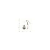 Sterling Silver Dangle Earrings with Filigree Heart, Scrollwork and Swirl Design, Boho Vintage Style