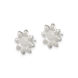 Sterling Silver Sunflower Stud Earrings Textured Floral