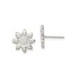 Sterling Silver Sunflower Stud Earrings for Women with Detailed Floral Design, Botanical Texture, Nature Inspired Jewelry, Casual Everyday Silver Studs, Elegant Minimal Floral Fashion Accessory