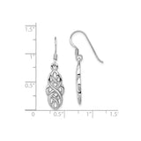 Sterling Silver Dangle Earrings with Openwork Celtic Knot Design, Irish Boho Style for Women
