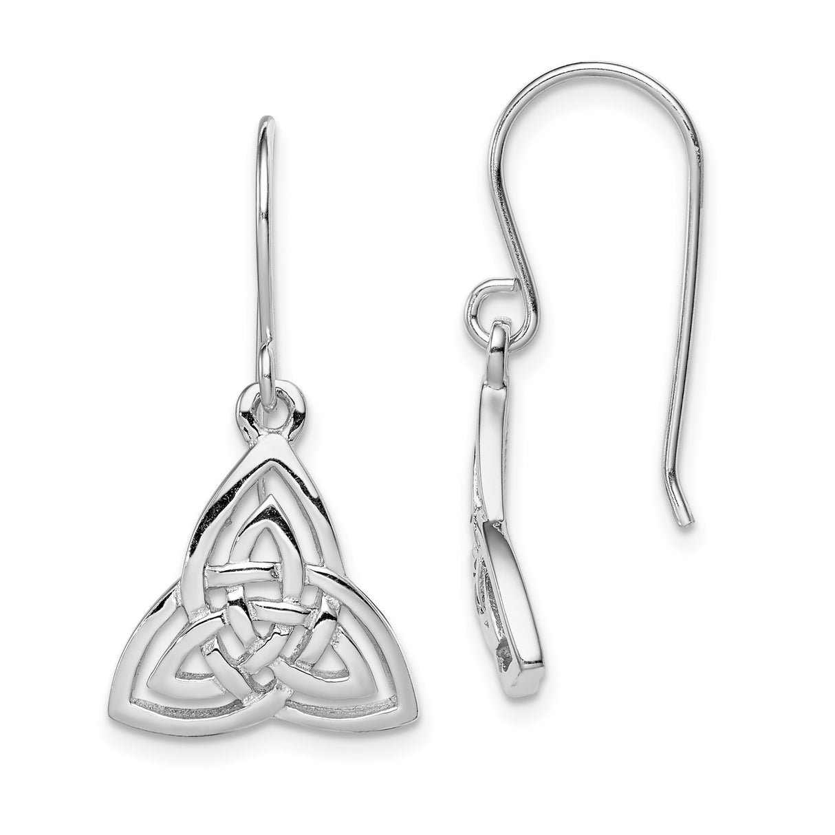Sterling Silver Drop Earrings with Celtic Trinity Knot Design
