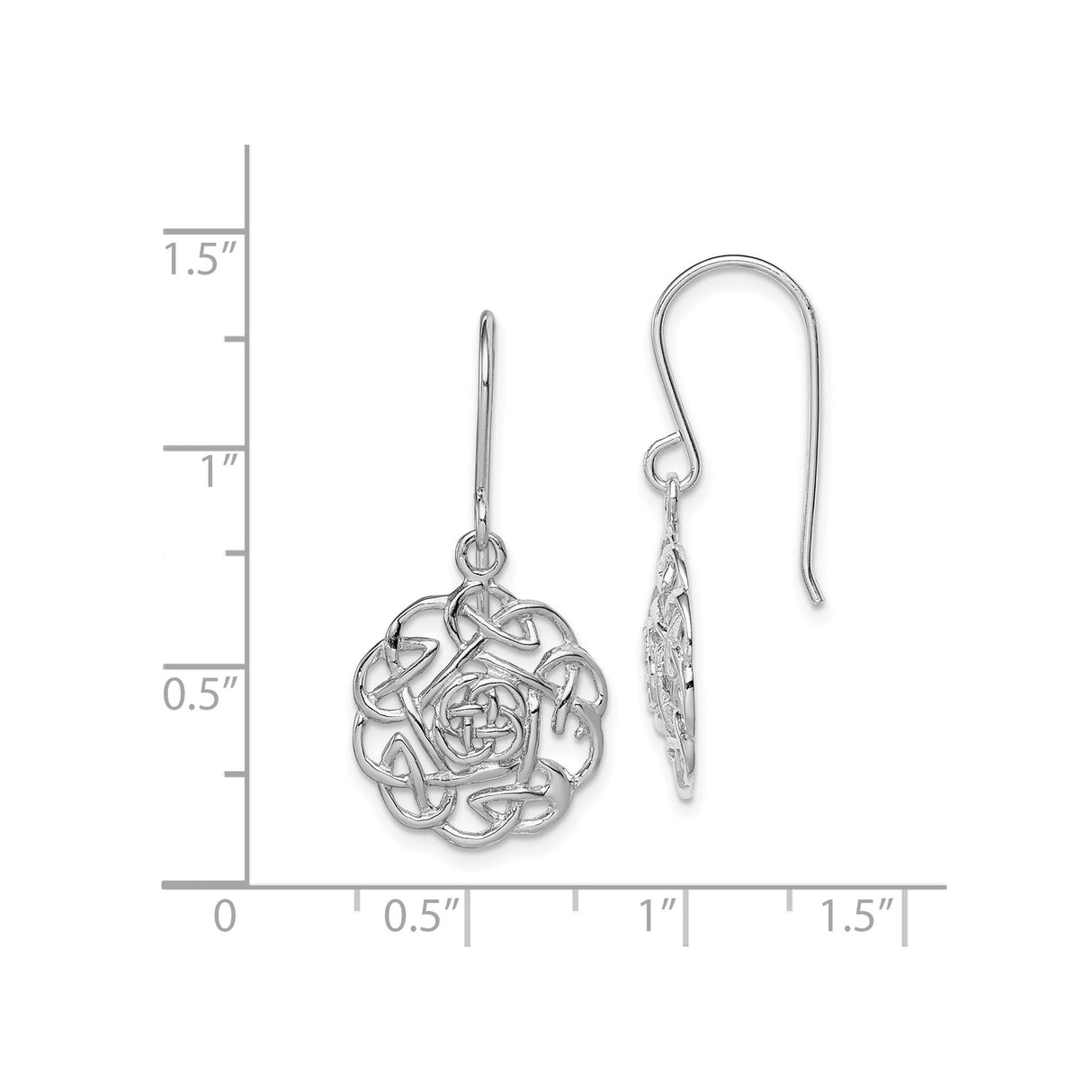 Sterling Silver Celtic Dangle Earrings with Interlaced Knot Design for Women