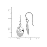Sterling Silver Dangle Earrings with Oval Swirl Drop Design, Abstract Spiral Motif, Boho Style
