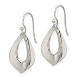 Sterling Silver Dangle Earrings, Open Teardrop Drop Design, Sleek Minimalist Style for Women