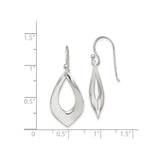 Sterling Silver Dangle Earrings, Open Teardrop Drop Design, Sleek Minimalist Style for Women
