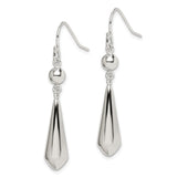 Sterling Silver Drop Earrings, Sleek Teardrop Dangle with Polished Minimalist Design