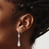 Sterling Silver Drop Earrings, Sleek Teardrop Dangle with Polished Minimalist Design