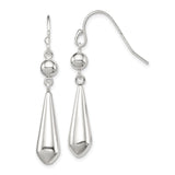 Sterling Silver Drop Earrings, Sleek Teardrop Dangle with Polished Minimalist Design