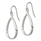 Sterling Silver Dangle Earrings with Open Teardrop Design, Lightweight Minimalist Style