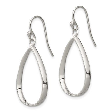Sterling Silver Dangle Earrings with Open Teardrop Design, Lightweight Minimalist Style