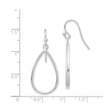 Sterling Silver Dangle Earrings with Open Teardrop Design, Lightweight Minimalist Style