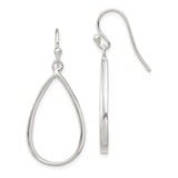 Sterling Silver Dangle Earrings with Open Teardrop Design, Lightweight Minimalist Style