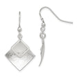 Sterling Silver Geometric Dangle Earrings, Layered Diamond Shape, Satin and Polished Finish