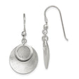Sterling Silver Dangle Earrings with Layered Textured and Polished Discs, Geometric Style
