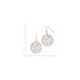 Sterling Silver Dangle Earrings with Cubic Zirconia, Openwork Floral Design, Boho Style