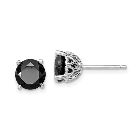 Sterling Silver Stud Earrings with Sapphire, Round Design with Heart Accents for Women