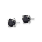 Sterling Silver Stud Earrings with Sapphire in Four Prong Setting, Minimalist Style for Women