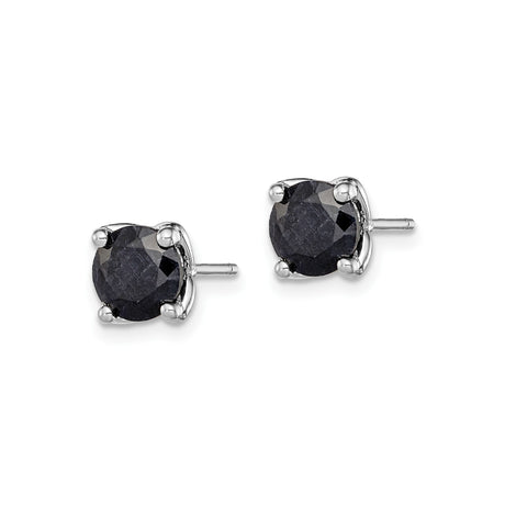 Sterling Silver Stud Earrings with Sapphire in Four Prong Setting, Minimalist Style for Women