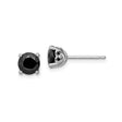 Sterling Silver Stud Earrings with Round Cut Sapphire and Heart Filigree Design