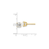 Sterling Silver Minimal Stud Earrings Round Gems Goldtone