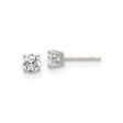 Sterling Silver Stud Earrings with Round-Cut Cubic Zirconia in Classic 4-Prong Setting, Minimalist Silver CZ Studs for Women, Timeless Everyday Style, Lightweight Dainty Sparkle Accessories