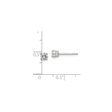 Sterling Silver Stud Earrings Minimalist CZ Four Prong