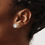Sterling Silver Solitaire Stud Earrings Round CZ Prong