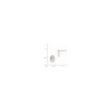 Sterling Silver Oval Stud Earrings with Double Halo and Cubic Zirconia Stones for Women