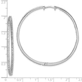 Sterling Silver Hoop Earrings with Diamond Accents, Round Lightweight Design for Women