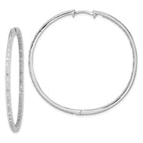 Sterling Silver Hoop Earrings with Diamond Accents, Slim Lightweight Modern Design