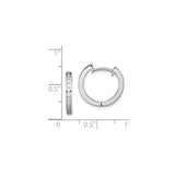 Sterling Silver Hoop Earrings with Channel Set Cubic Zirconia, Classic Polished Style for Women