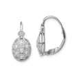 Sterling Silver Drop Earrings with Cubic Zirconia, Floral Filigree Design, Vintage Style