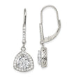 Sterling Silver Celtic Drop Earrings with Cubic Zirconia, Halo and Knot Design