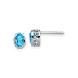 Sterling Silver Celtic Knot Stud Earrings with Sky Blue Topaz, Filigree Eternity Design
